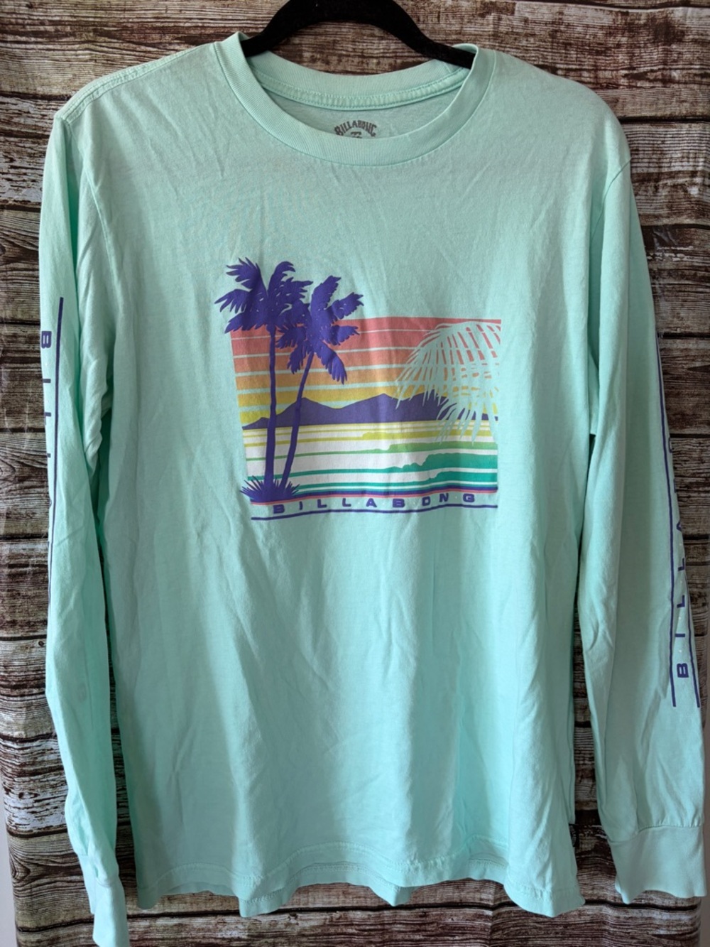 Billabong Mint Green Graphic Logo Tee